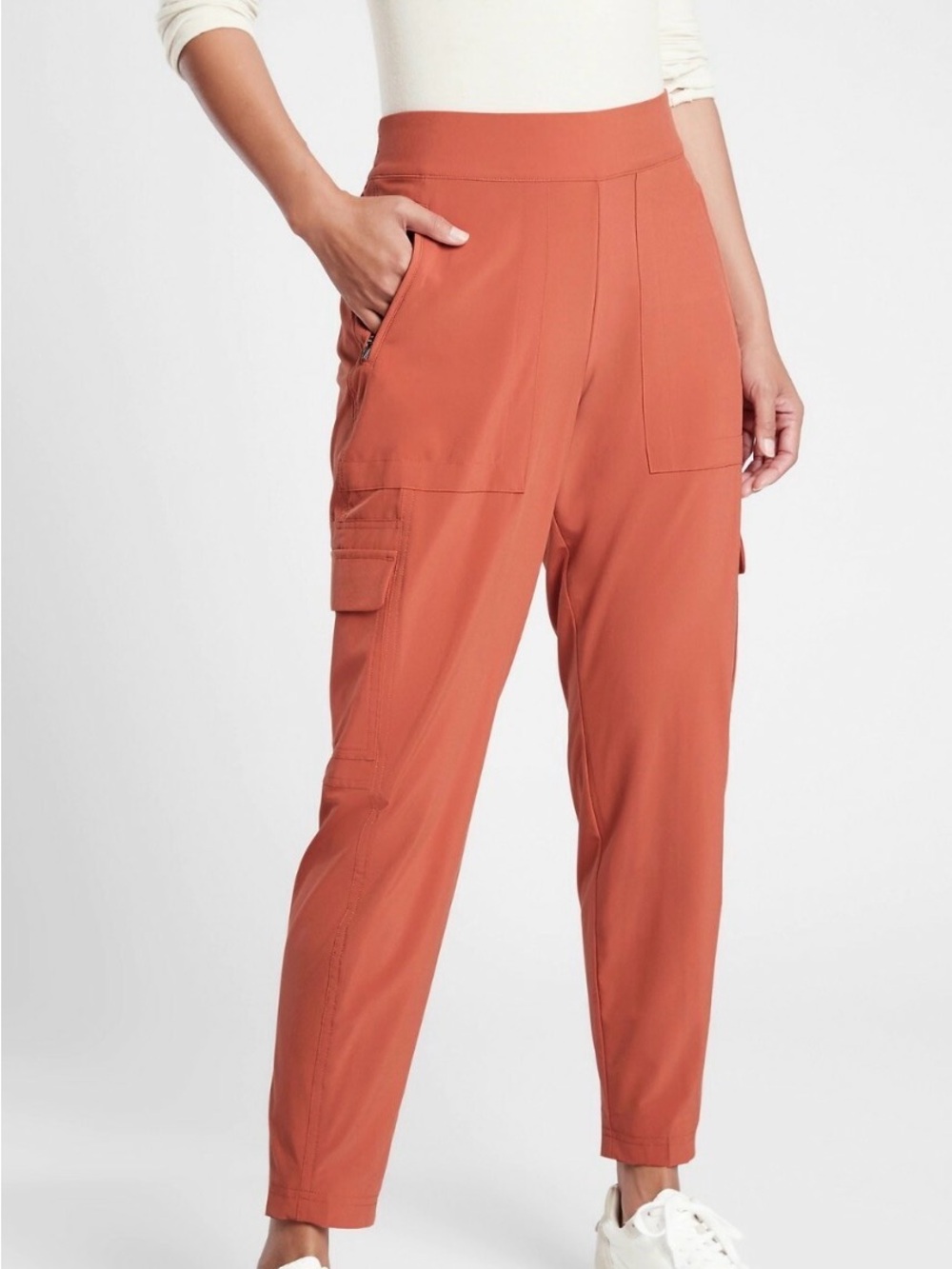 Athleta Orange Chelsea Cargo Lined Pant 14 T